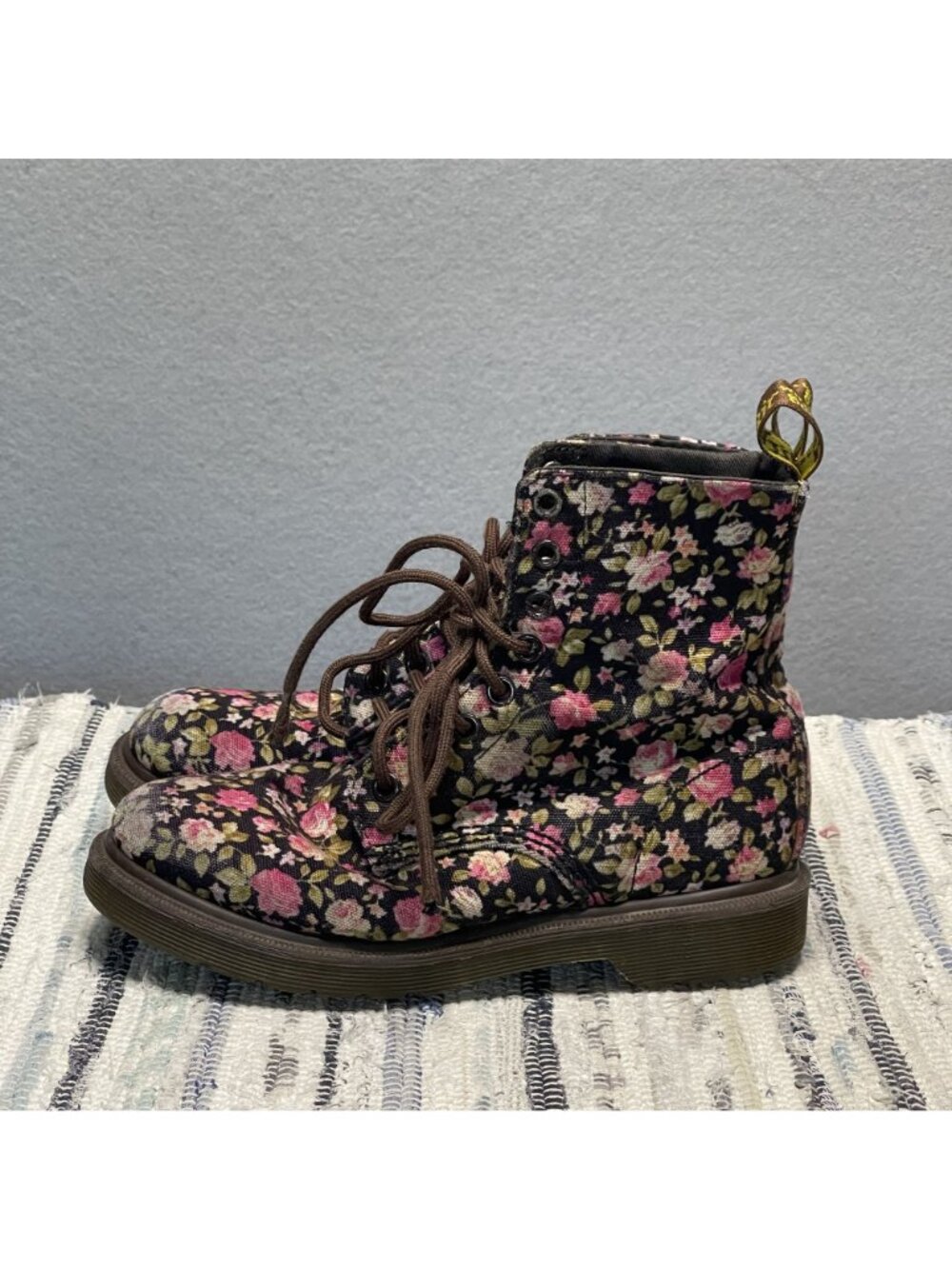 Dr. Martens Page Floral Canvas Boots Womens US 6 EU 37 Pink Rose - Picture 4 of 10